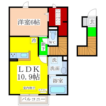 瀬高駅 徒歩6分 2階の物件間取画像